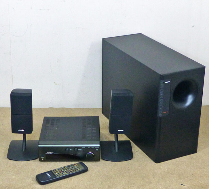東京都目黒区でBOSE【RA-12、AM-5III】ボーズ レシーバーアンプ、スピーカーシステム スピーカースタンド付き 中古品を買取させていただきました。